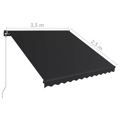 Vidaxl Toldo Retráctil Manual Gris Antracita 350x250 Cm_2