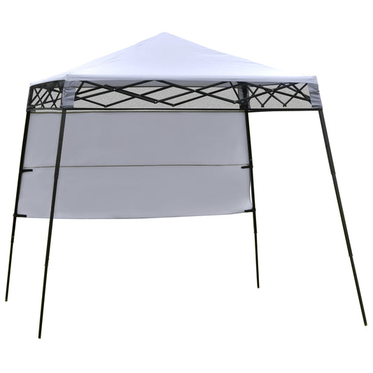 Outsunny Carpa Plegable 2,2x2,2x2m Con Lateral Y Protección Uv 50+ De Acero_0