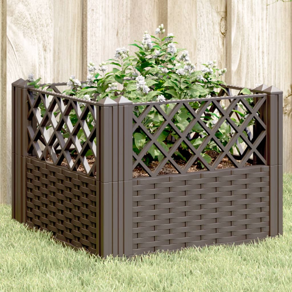 Jardinera Con Clavijas Pp Marrón 43,5x43,5x43,5 Cm_1