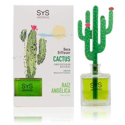 Ambientador Difusor Cactus Raíz Angélica Deco Diffuser SYS Aromas 90 ml | Aroma Herbal y Balsámico | Refrescante_0