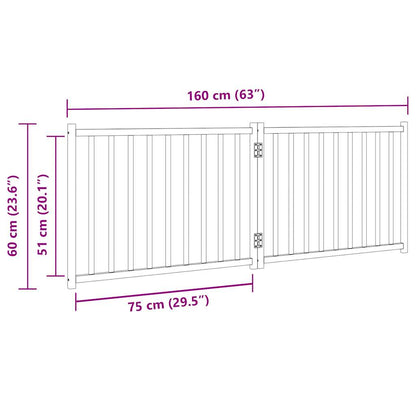 Vidaxl Puerta De Perros Plegable 2 Paneles Madera Abeto Marrón 160 Cm_2
