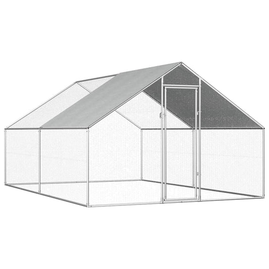 Vidaxl Jaula Gallinero De Exterior De Acero Galvanizado 2,75x4x1,92 M_0
