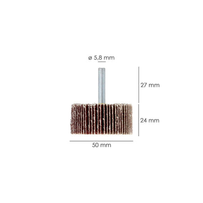 Abanico Lija Grano 80 Medida Ø 50 X 25 Mm. Disco Abrasivo Laminas, Ruedas Mil Hojas, Ruedas Abrasivas,lijado,desbaste,pulir_1