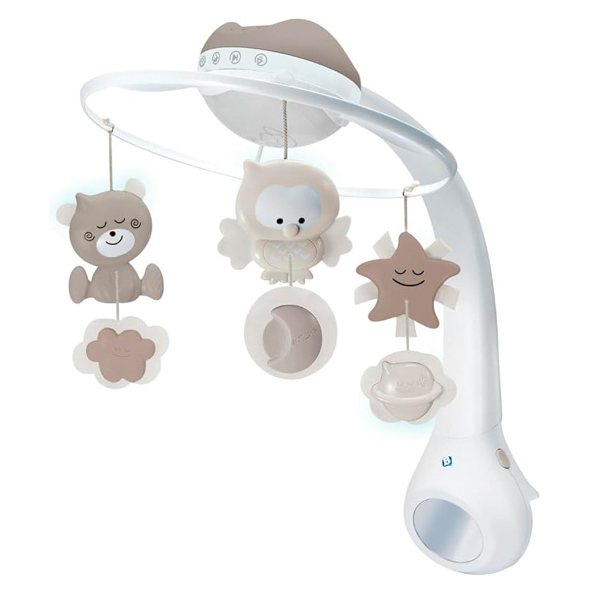 Infantino Proyector Musical Móvil 3-en-1, Luz Nocturna Y Proyector Cuna, 6 Melodías, 4 Sonidos Naturaleza, Gris_0