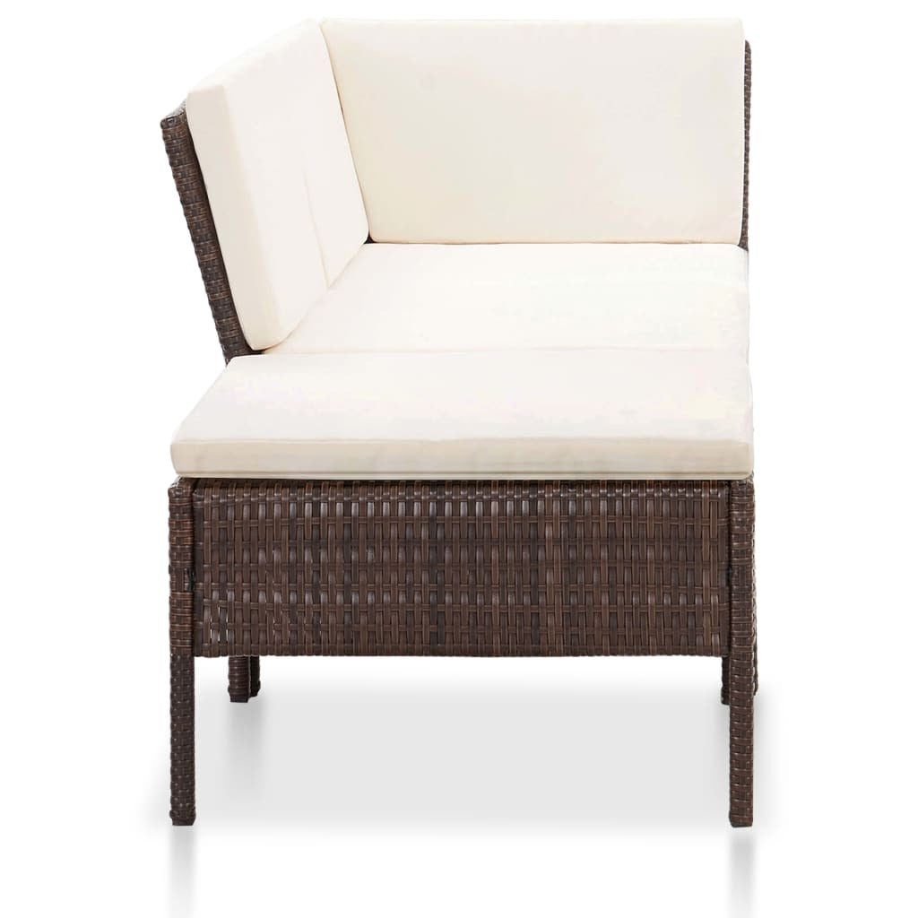 Vidaxl Set Muebles De Jardín 8 Piezas Y Cojines Ratán Sintético Marrón_3