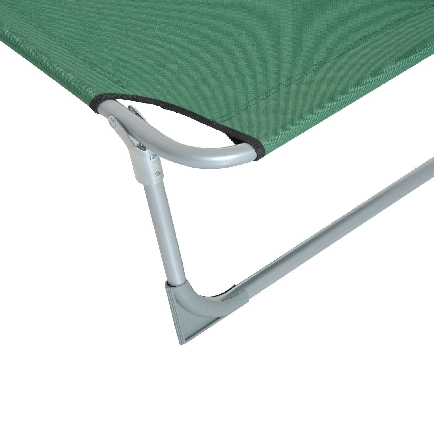 Outsunny Cama De Camping Plegable Tumbona Plegable Carga 120kg 187x58x28cm Verde_4