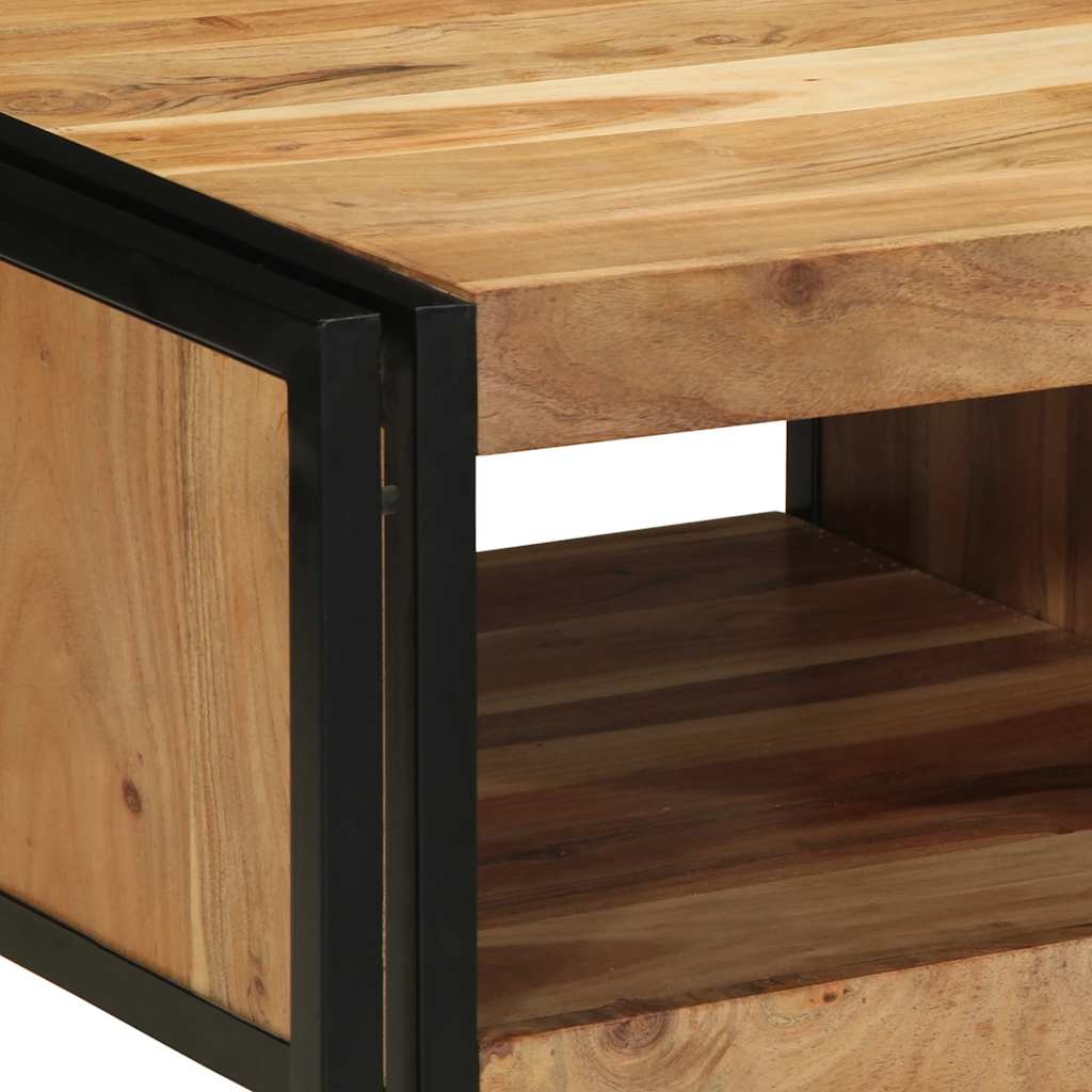 Mesa De Centro Madera Maciza De Acacia 50x50x38 Cm_4