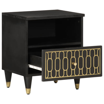 Mesita De Noche De Madera Maciza De Mango 40x33x46 Cm_0