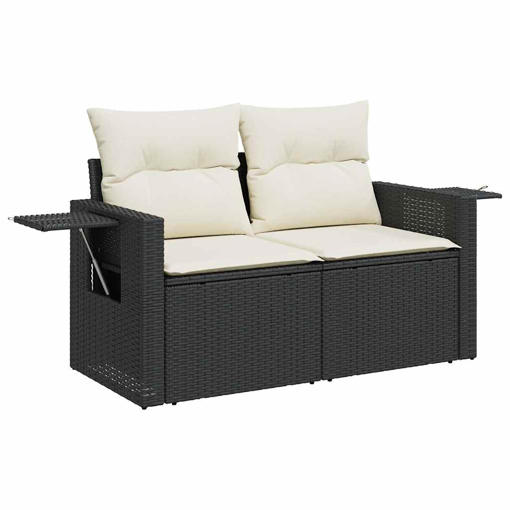 Set De Sofás De Jardín 7 Pzas Con Cojines Ratán Sintético Negro / Vetonek_2