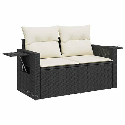 Set De Sofás De Jardín 7 Pzas Con Cojines Ratán Sintético Negro / Vetonek_2