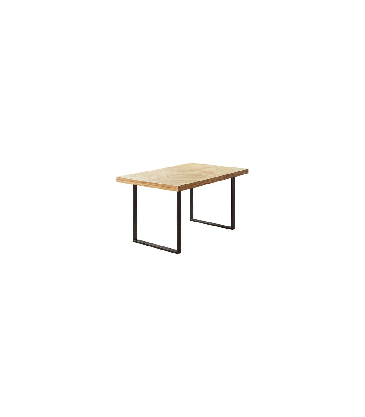 Mesa Rectangular Fija Spike Acabado Roble Nordish/negro, 76cm(alto) 150cm(ancho) 90cm(largo)_0