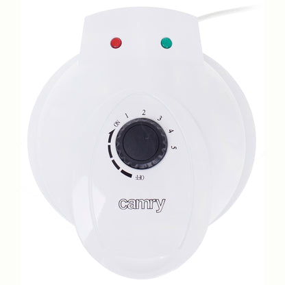 Gofrera Eléctrica 5 Gofres Forma Corazón, Placas Antiadherentes, Regulador Temperatura, Waffles Camry Cr3022 Blanco