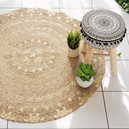 Wellhome Alfombra Oro Brillante Yute