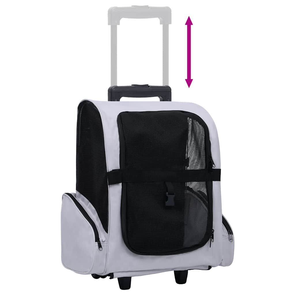 Vidaxl Carro Plegable Para Mascotas Multiusos Gris_4