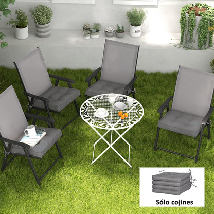 Outsunny Conjunto De Cojines Para Sillas De Comedor 42x42x5 Cm Gris Oscuro_1