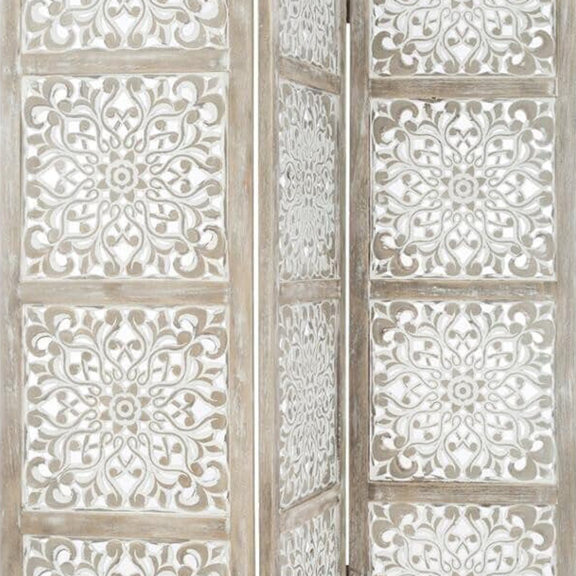 Wellhome Pantalla Madera Etnik Estampado Blanco_4