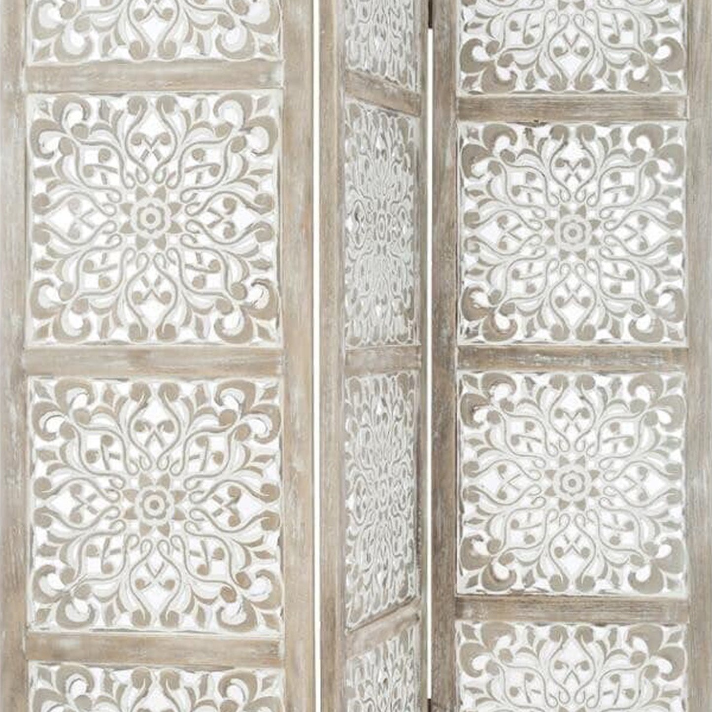 Wellhome Pantalla Madera Etnik Estampado Blanco