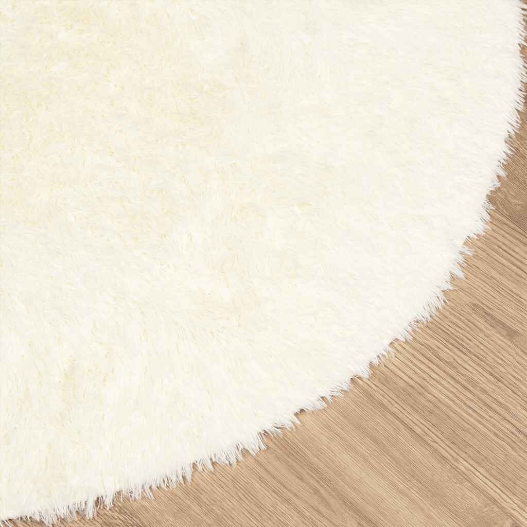 Vidaxl Alfombra Peluda De Pelo Largo Navarra Crema 240x240cm Poliéster_3
