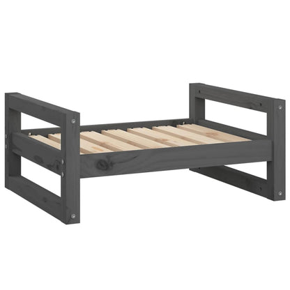 Vidaxl Cama Para Perros Madera Maciza De Pino Gris 65,5x50,5x28 Cm_0