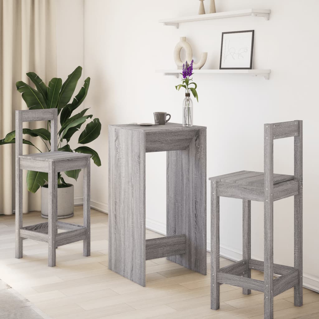 Mesa Alta De Bar Madera Ingeniería Gris Sonoma 51x50x103,5 Cm_1