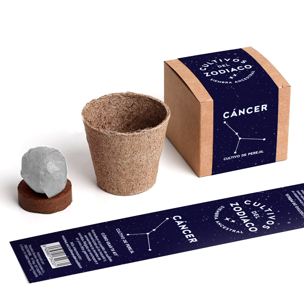Cultivos del Zodiaco – Cáncer, Kit de Cultivo con Semillas de Perejil - Resetea_1