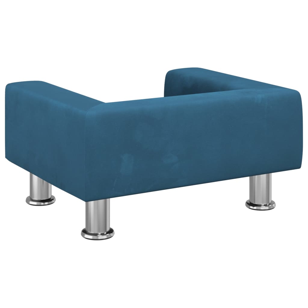Cama Para Perros De Terciopelo Azul 50x40x26,5 Cm / Vetonek_0