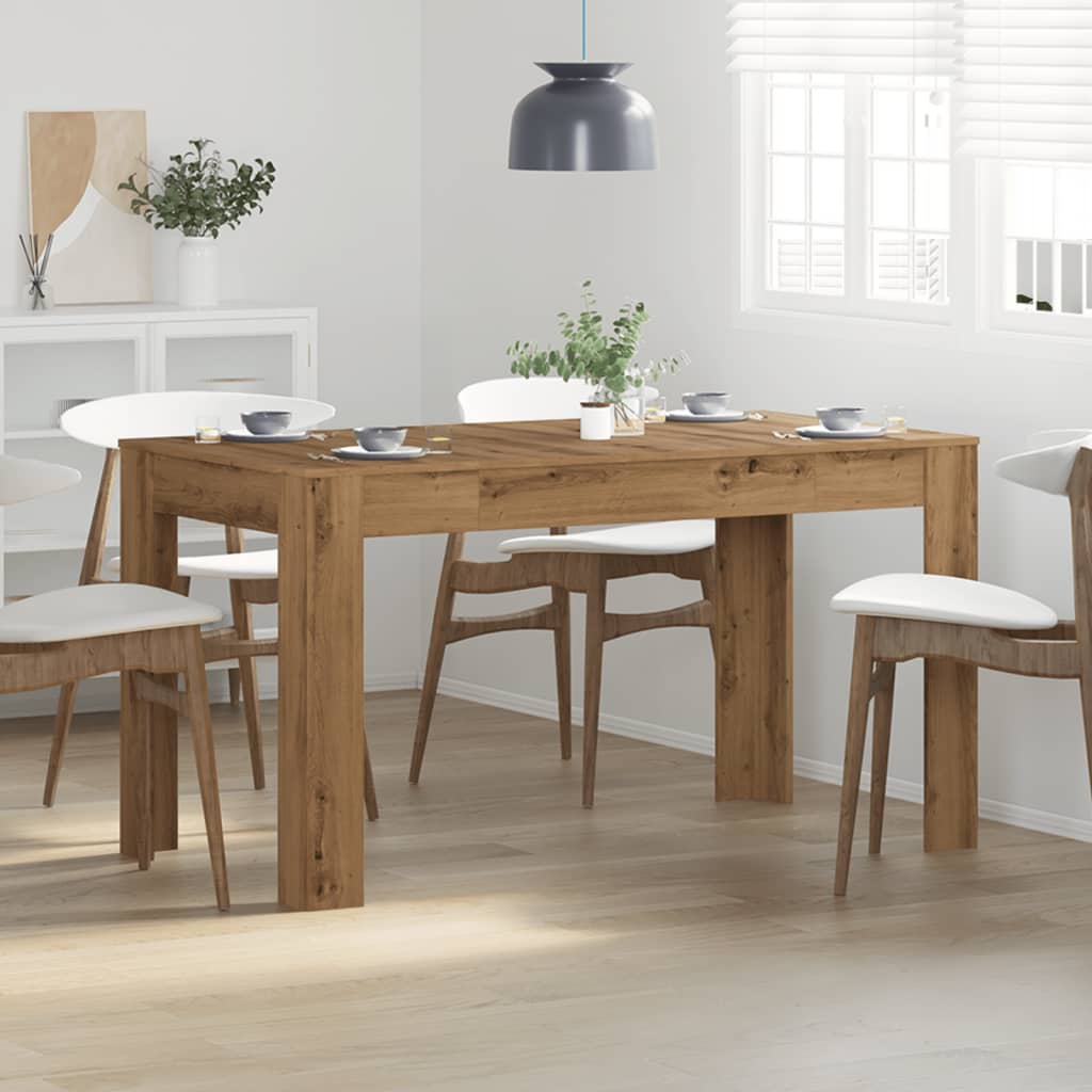 Mesa De Comedor Madera Ingeniería Roble Artisan 140x74,5x76 Cm_1