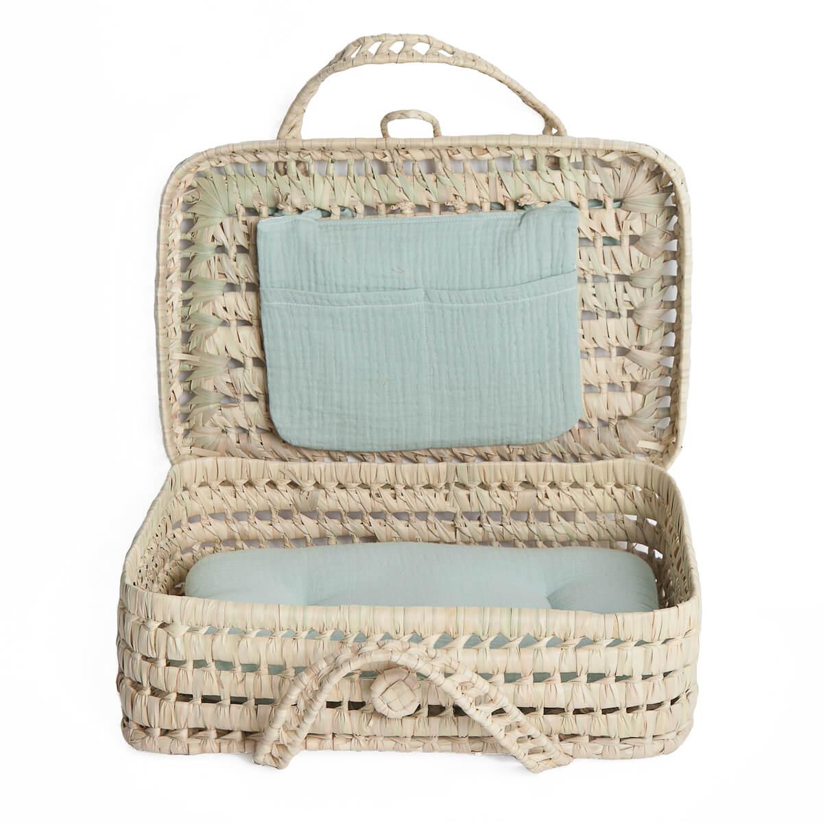 Maleta Mimbre Muñeca Bobble Verde_1