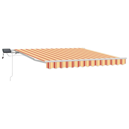 Toldo Retráctil Amarillo Y Naranja 350 X 250 Cm Tela Y Aluminio_0
