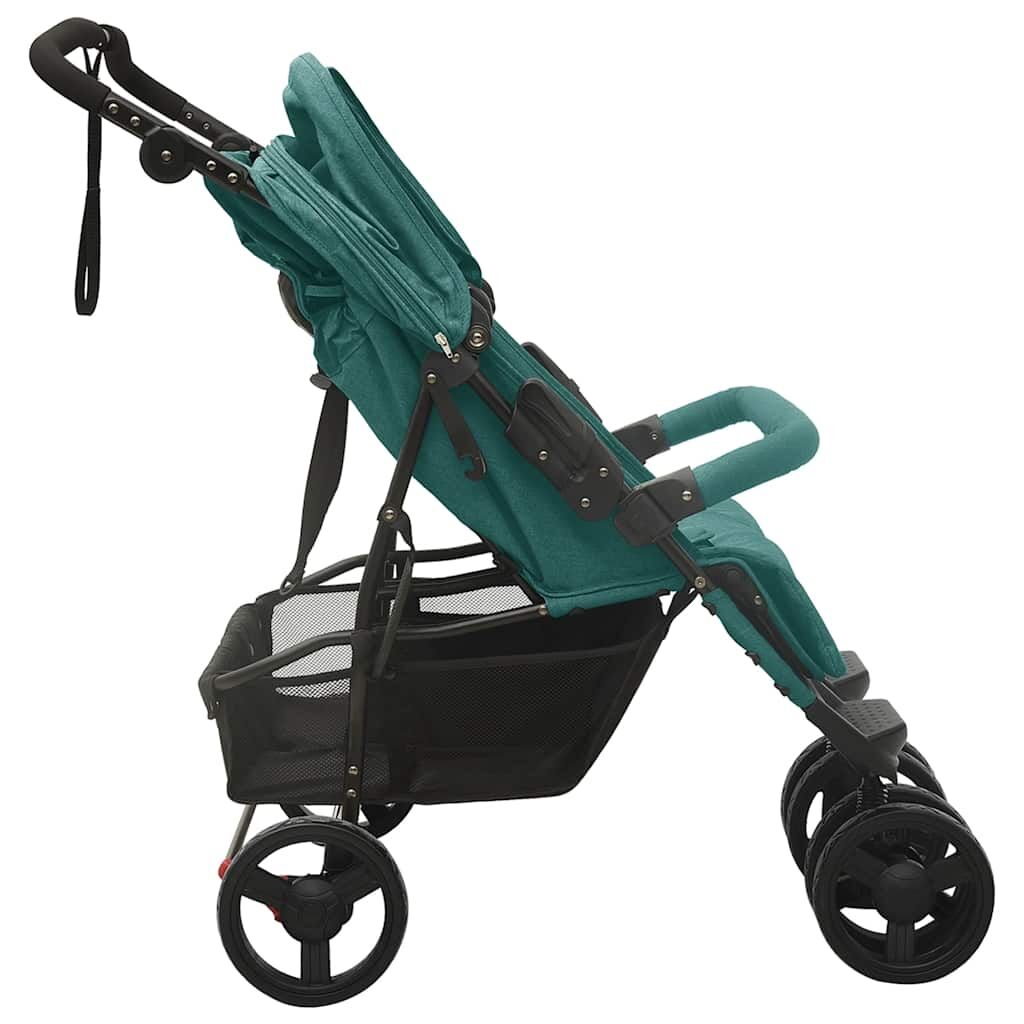 Vidaxl Carrito Para Gemelos De Acero Verde_3