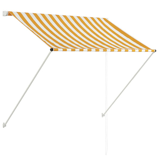 Toldo Retráctil 150x150 Cm Amarillo Y Blanco_0