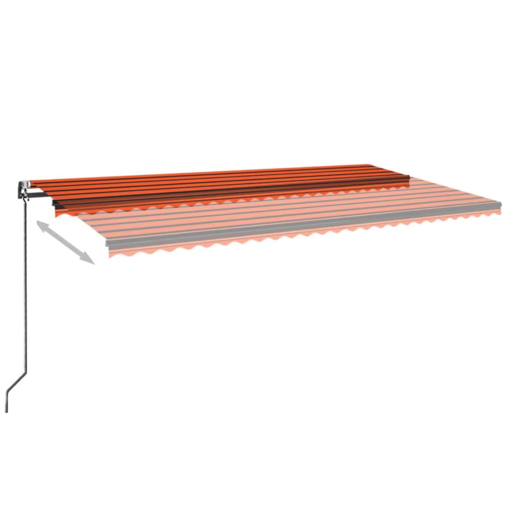 Toldo Automático Led Sensor De Viento Naranja Marrón 600x300 Cm_2