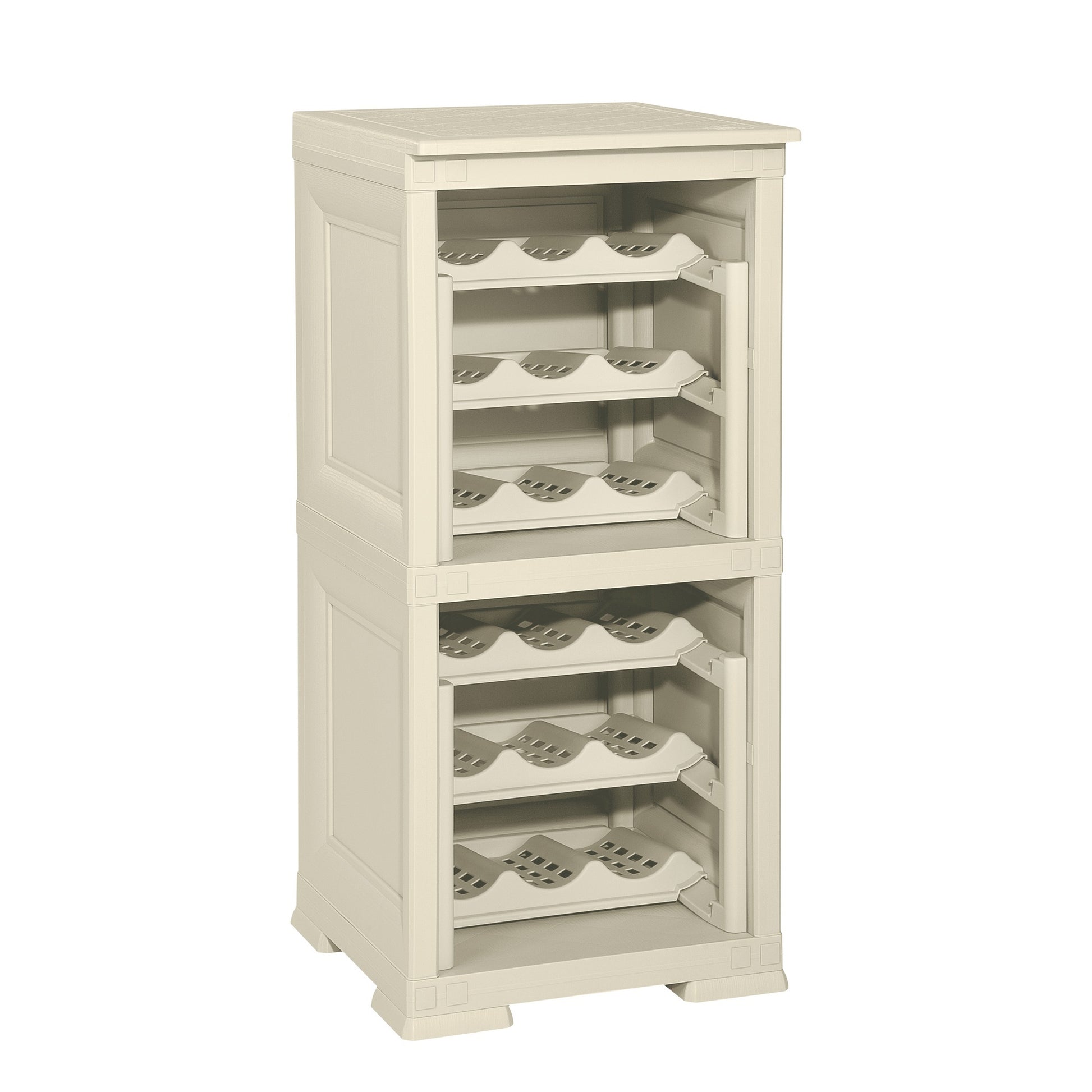 2 Estantería De Almacenamiento Modular Con Rejilla Para 18 Botellas Gris_0