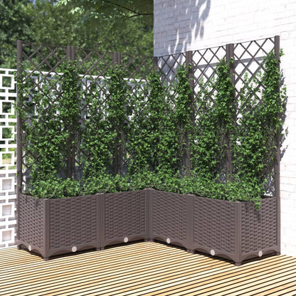 Jardinera Con Enrejado Pp Marrón 120x120x136 Cm_1