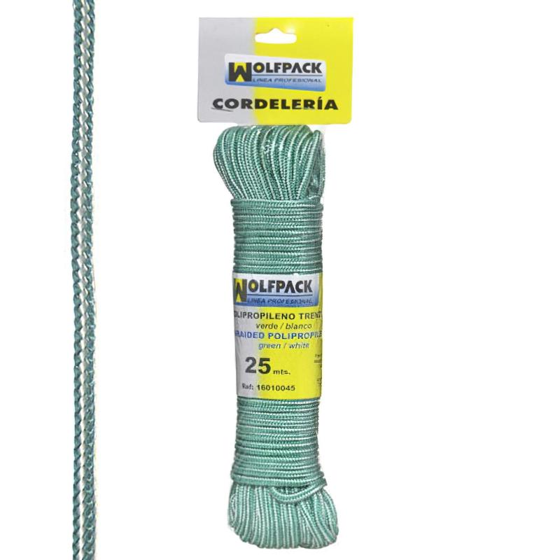 Cuerda Trenzada Polipropileno Blanca / Verde (madeja 25 M.)_0