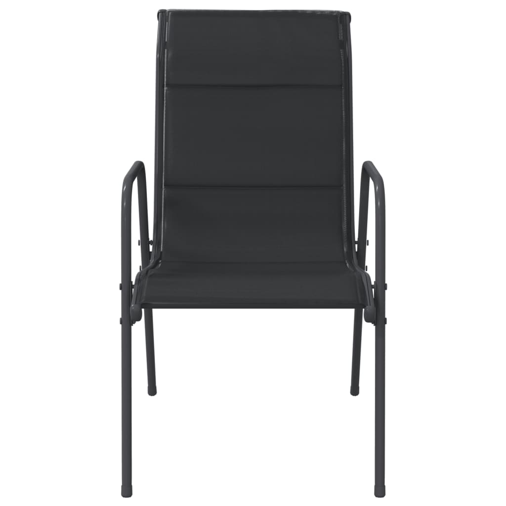 Vidaxl Juego De Comedor Para Jardín 3 Piezas Acero Negro_4
