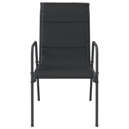 Vidaxl Juego De Comedor Para Jardín 3 Piezas Acero Negro_4