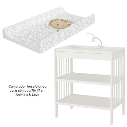 Cambiador Base Blanda Para Cómoda 70x47 León