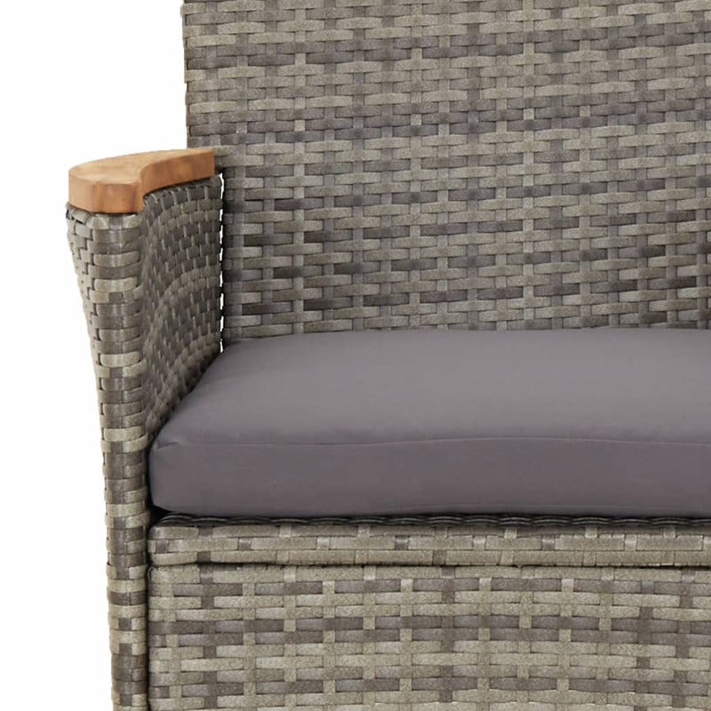 Vidaxl Set Comedor De Jardín 5 Piezas Con Cojines Ratán Sintético Gris_5