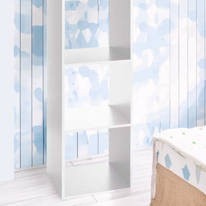 Wellhome Estantería Madera 3 Estantes Mezcla Natural Blanca_2