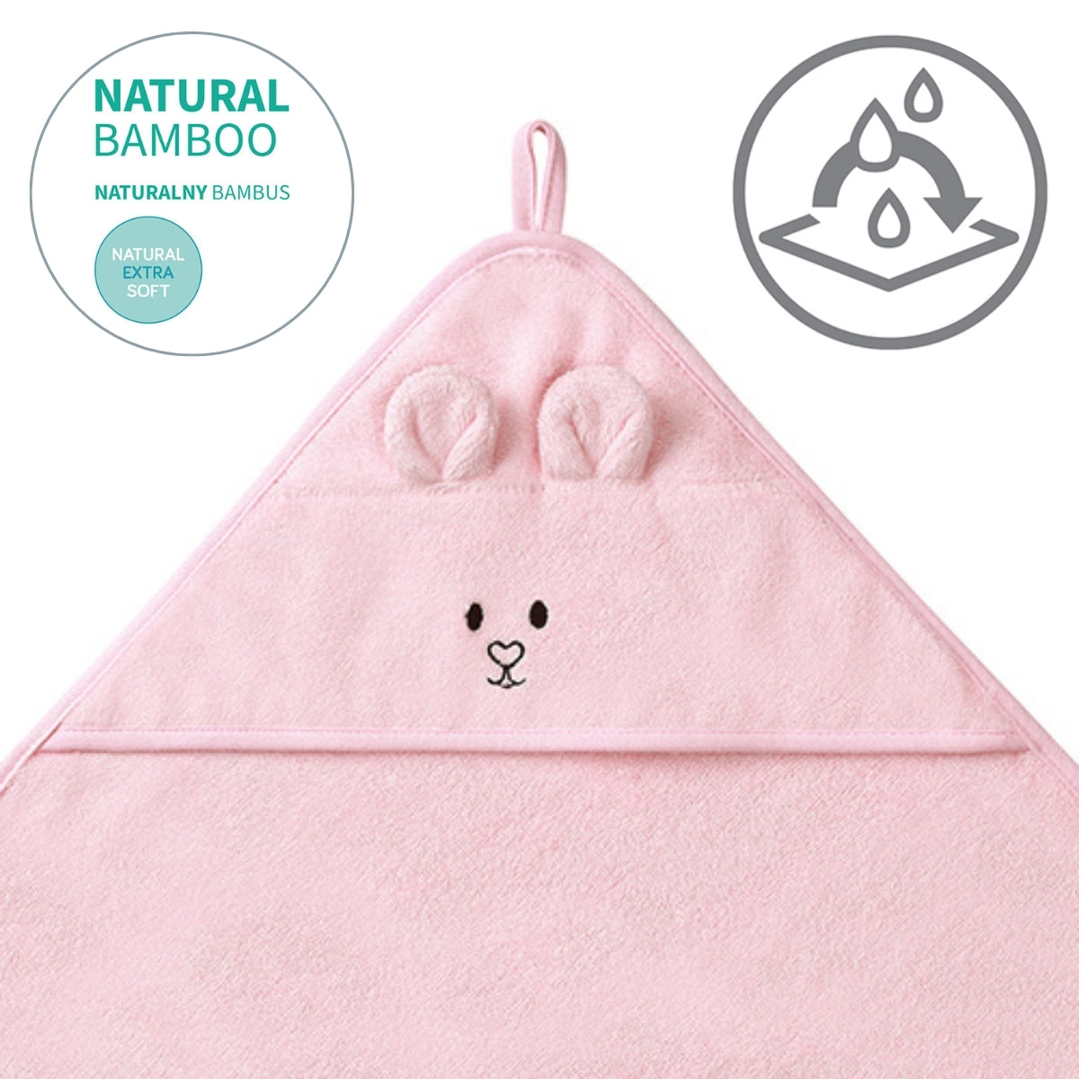Capa De Baño Bamboo Xl Para Bebés Conejito Rosa