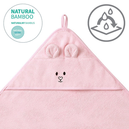 Capa De Baño Bamboo Xl Para Bebés Conejito Rosa