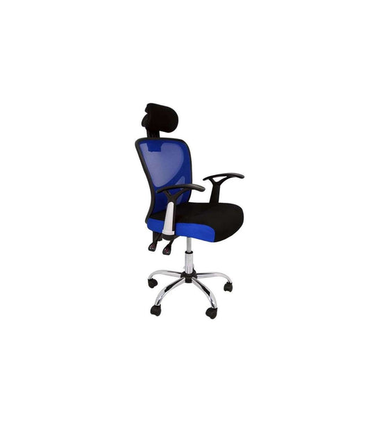 Silla De Escritorio Carla En Azul Y Negro. Alto: 107-117, Ancho: 64, Fondo: 67_0