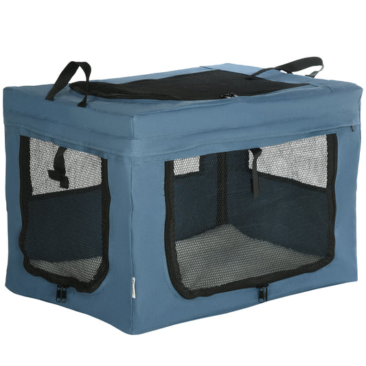 Pawhut Transportín Mochila Para Perros Gatos Con Cojín 60x42x42 Cm Azul_0