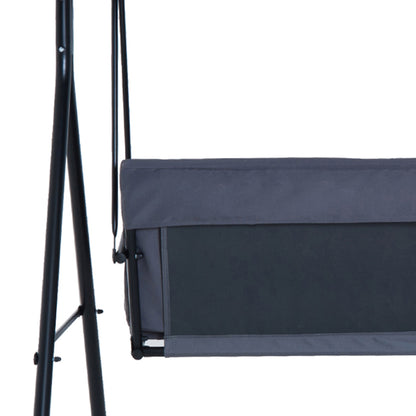 Outsunny Columpio De Jardín De 3 Plazas Con Techo Ajustable Acero 172x110x153 Cm_4