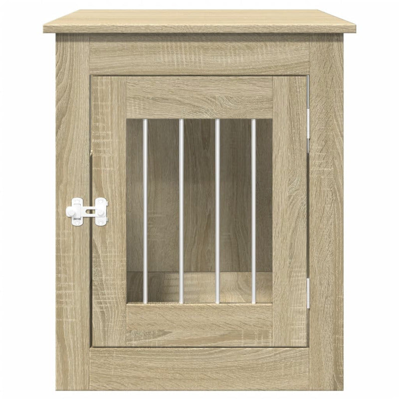 Jaula Para Perros En Mueble Roble Sonoma Estilo 55x75x65 Cm Material Madera_3