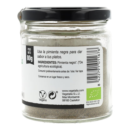 Pimienta Negra en polvo Bio Vegetalia 80 g
