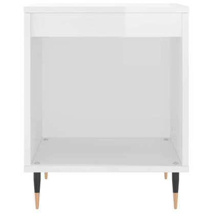 Mesitas Noche 2 Uds Madera Ingeniería Blanco Brillo 40x35x50 Cm_3