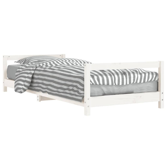 Estructura De Cama Para Niños Madera De Pino Blanco 90x200 Cm / Vetonek_0