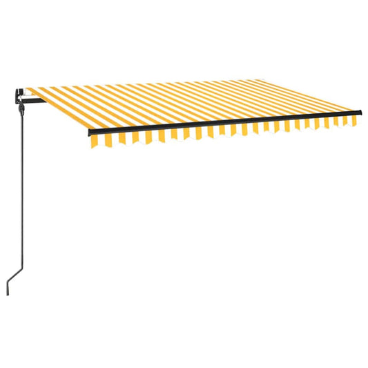 Toldo Manual Retráctil Con Led Amarillo Y Blanco 450x300 Cm_0
